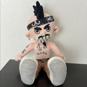 Punk Rock Plush Toy with Black and Tan Accents